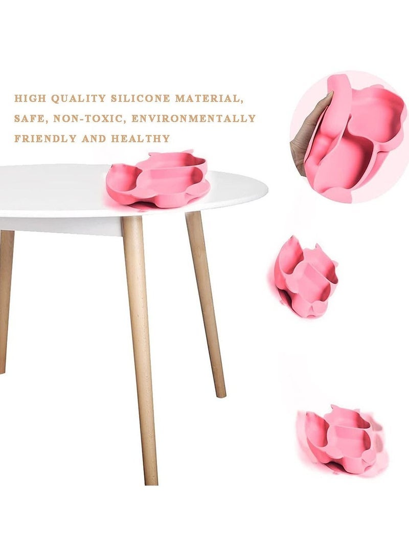 Loquat Baby Silicone Plate Adsorbable with Spoon and Fork Set Children's Split Chuck Self-Feeding Training BPA Free Baby Dinner Plates Microwave Dishwasher safe - Image 3