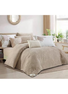 Hours comforter set with soft, silky jacquard fabric and a modern and distinctive pattern that satisfies all tastes 8 pieces king size