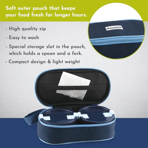 Magnus Microwave Olive 2 Lunch Box - 2 Microwave Safe Steamlock Stainless Steel Containers - Airtight & Leakproof - Ideal Lunch Box for Kids - Lunch Boxes for Office Men, Women & School - Image 5