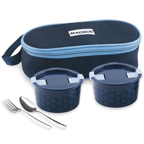 Magnus Microwave Olive 2 Lunch Box - 2 Microwave Safe Steamlock Stainless Steel Containers - Airtight & Leakproof - Ideal Lunch Box for Kids - Lunch Boxes for Office Men, Women & School - Image 1