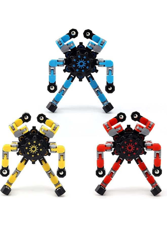 NIBEMINENT 3-Pieces Transformable Fingertip Spinners Toys 7x7cm - Image 1