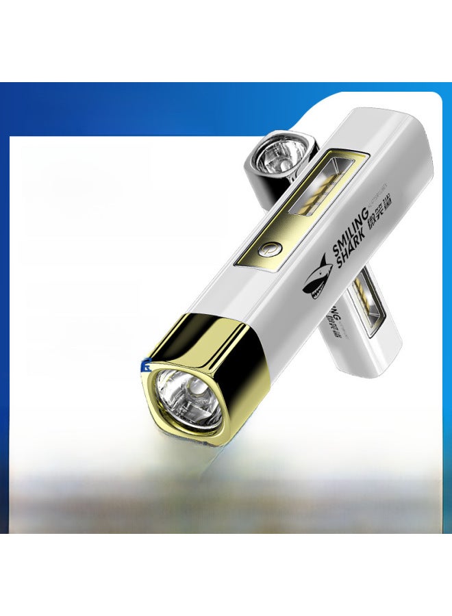 Loquat Mini High-intensity Flashlight Portable Compact Hiking Daily Carry Power Bank Handheld Torch Light Side Illumination-Color:867a-gold - Image 2