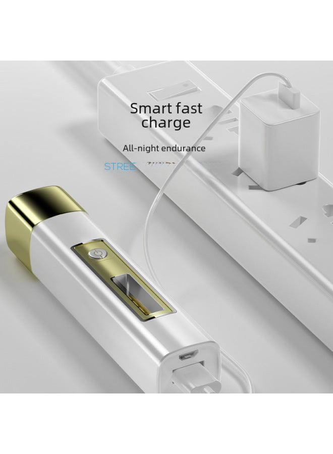 Loquat Mini High-intensity Flashlight Portable Compact Hiking Daily Carry Power Bank Handheld Torch Light Side Illumination-Color:867a-gold - Image 3