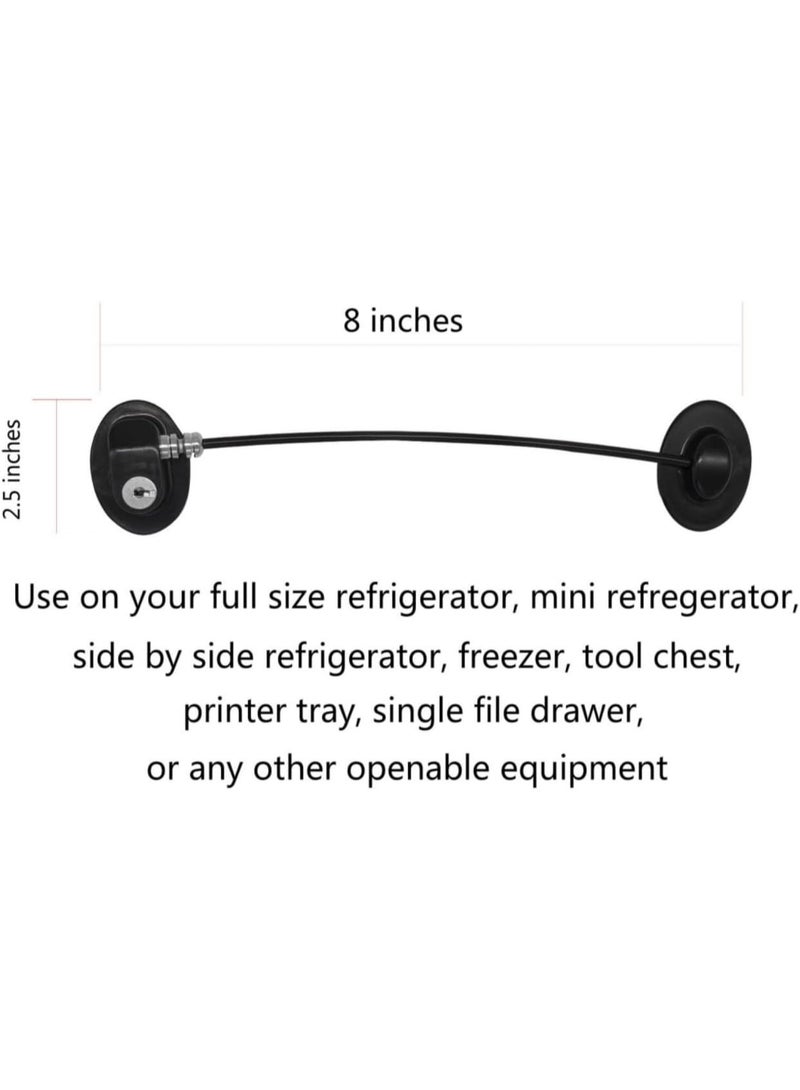 Gonice 2 Pack Refrigerator Door Locks with 4 Keys, File Drawer Lock, Freezer Door Lock and Child Safety Cabinet Locks by Black - Image 2
