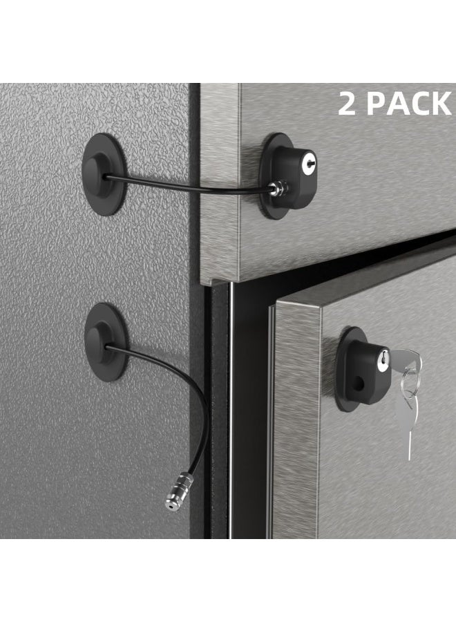 Gonice 2 Pack Refrigerator Door Locks with 4 Keys, File Drawer Lock, Freezer Door Lock and Child Safety Cabinet Locks by Black - Image 3
