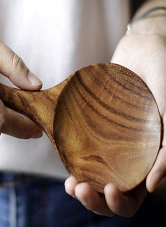 aoukoslt Natural Wooden Rice Spoon Non-stick Wooden Rice Paddle Rice Scooper Rice Serving Spoon Rice Spatula for Rice Potato Salads, Serving Utensils for Kitchen and Dining, Rice and Potato Servers（7 inch ） - Image 2