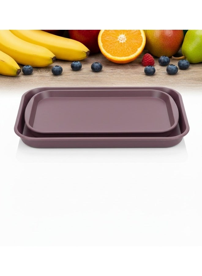 favilla 2-Piece Serving Tray Set - Different Sizes - For easy serving of food and drinks. Stain and scratch resistant, easy to clean, lightweight, suitable for everyday indoor and outdoor use. Ergonomic design for carrying and use with trolleys. - Image 4