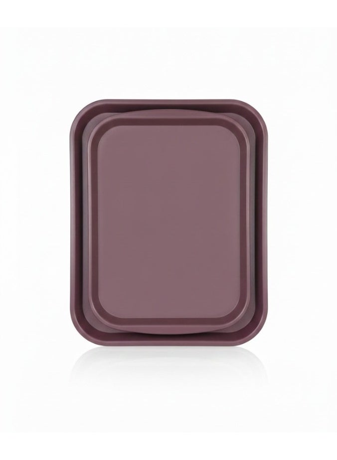 favilla 2-Piece Serving Tray Set - Different Sizes - For easy serving of food and drinks. Stain and scratch resistant, easy to clean, lightweight, suitable for everyday indoor and outdoor use. Ergonomic design for carrying and use with trolleys. - Image 1