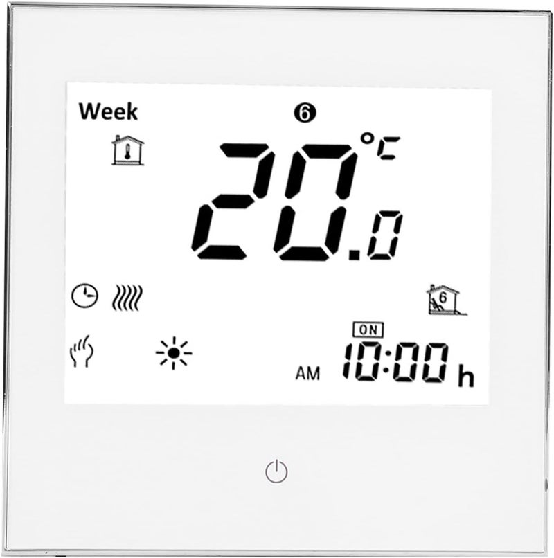 Programmable Thermostat Gas Boiler Touchscreen Lcd Display White Precise Temperature Control Low Energy Consumption Safety Features Smart Home Heating System - Image 1