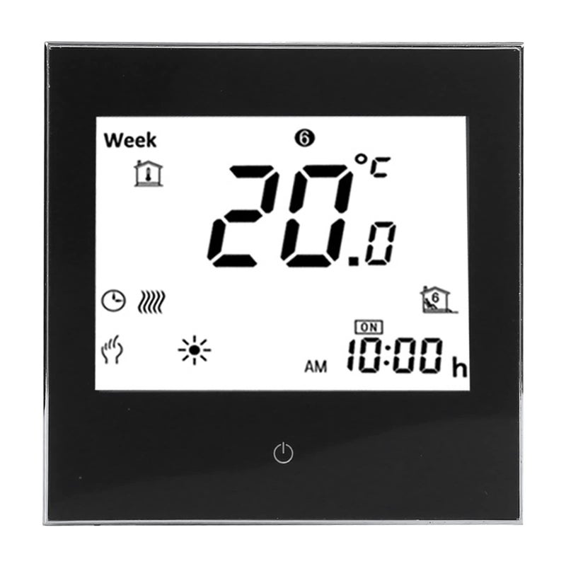 Programmable Thermostat Gas Boiler Touchscreen Lcd Display White Precise Temperature Control Low Energy Consumption Safety Features Smart Home Heating System - Image 2
