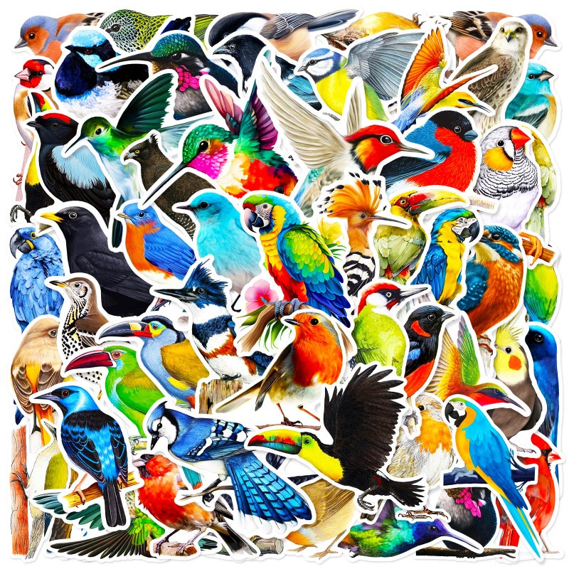 DothRayan 100 Pcs Birds Stickers Cute Bird Animals Stickers, Vinyl Waterproof Birds Sticker for Kids Teen Water Bottles Laptop Luggage Phone Skateboard Computer Refrigerators - Image 2