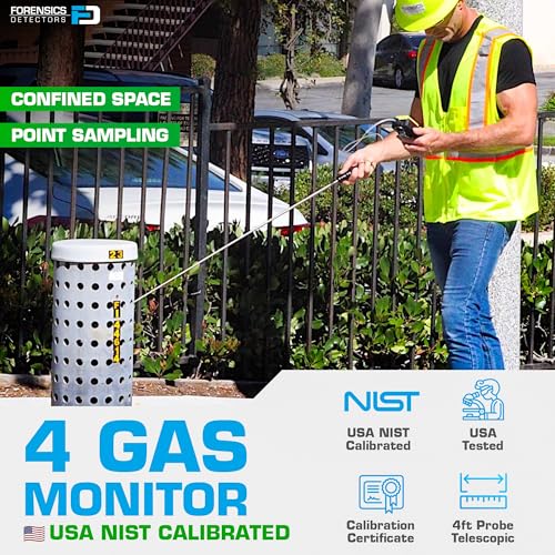 FORENSICS DETECTORS FD 4 Gas Monitor by Forensics Builtin Pump Multi Gas Meter O2 CO H2S LEL Color Display Graphing USA NIST Calibration Computer Data Logging - Image 3