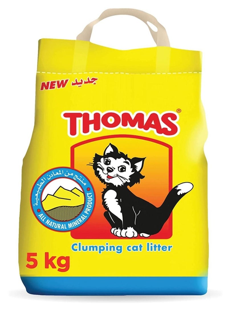 Thomas - Thomas Natural Mineral Cat Litter This clumping and highly absorbent cat litter will ensure your cat returns to its own litter box in the comfort of a 5kg bag. - Image 1
