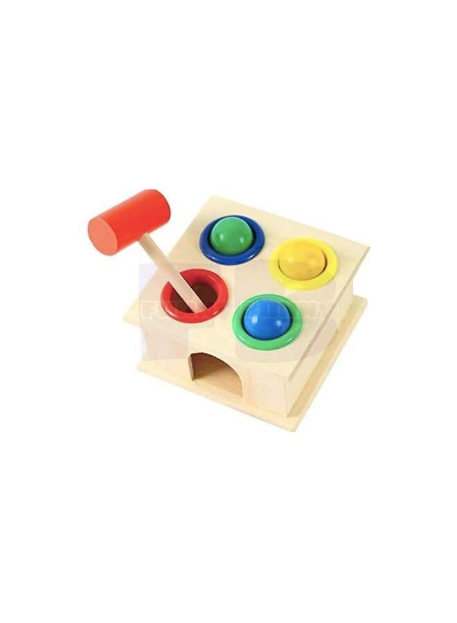 Funny Bunny Wooden Hammer with Ball Pounding Seat, Develops Fine Motor Skills and Dexterity, Multicolor, Best Gift for Toddlers