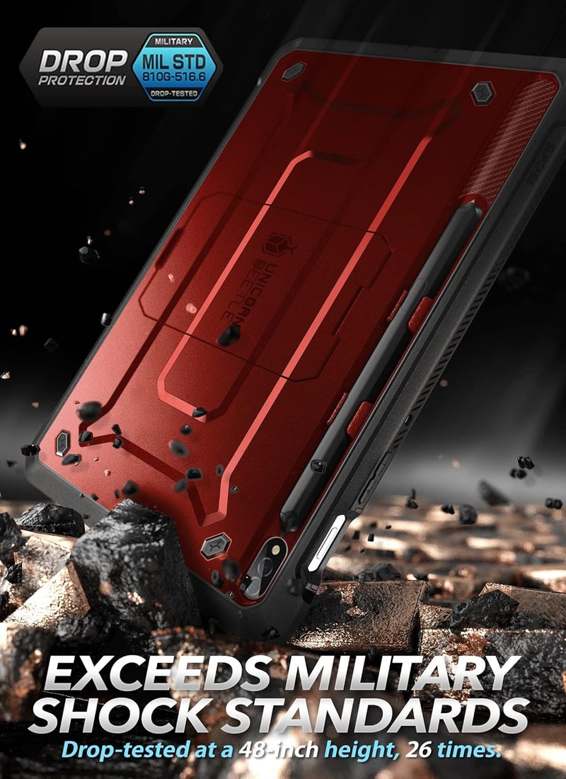 SupCase [Ub Proseries] Case Designed For Samsung Galaxy Tab S8 Ultra (2022), With Built-In Screen Protector & S Pen Holder Full-Body Rugged Heavy Duty Case - Ruddy - Image 5