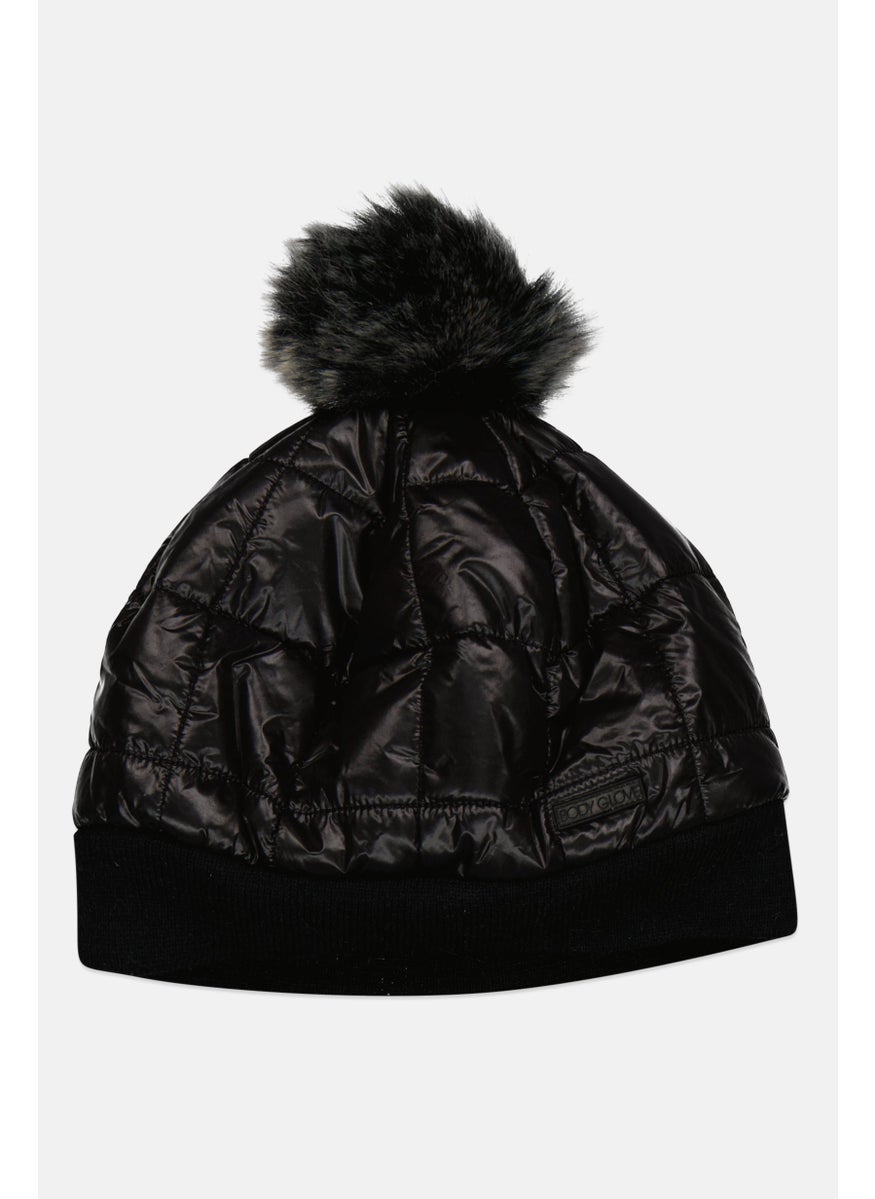 Body Glove Women Quilted Beanie Cap, Black  - Image 1