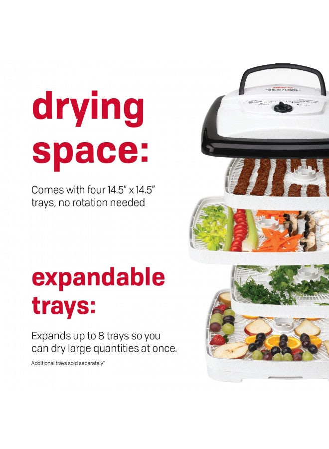 NESCO FD-80A Square Shaped Food Dehydrator, For Snacks, Fruit, Beef Jerky, White - Image 3