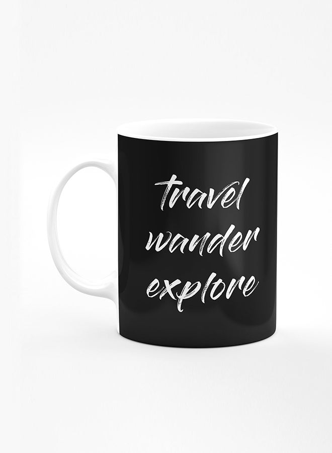 Stylizedd Designer Printed Coffee Mug with Heavy Duty Handle 11oz Ceramic Personalised Gift Mugs Cup [Microwave Safe & Dishwasher Proof] - Travel Wander Explore - Image 1