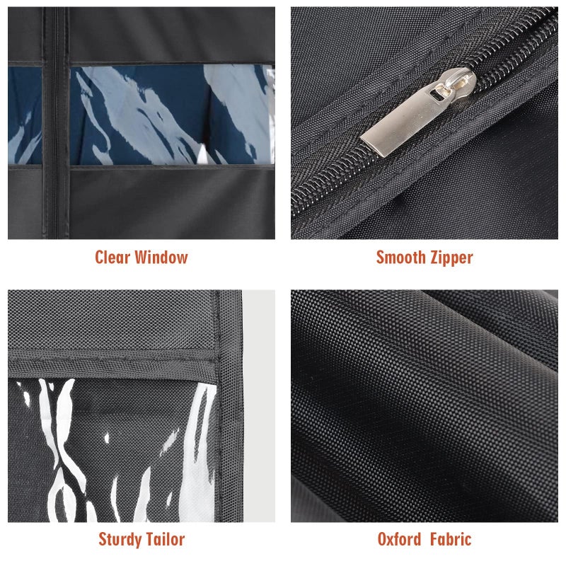 5 Pcs Heavy Duty Waterproof Garment Bag, 110x60cm Long Garment Bags, Breathable Dust Suit Dress Cover with Transparent Window for Hanging Clothes Storage and Travel, Dust Protection Clothing Bag - Image 2