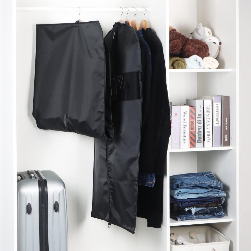 5 Pcs Heavy Duty Waterproof Garment Bag, 110x60cm Long Garment Bags, Breathable Dust Suit Dress Cover with Transparent Window for Hanging Clothes Storage and Travel, Dust Protection Clothing Bag - Image 3
