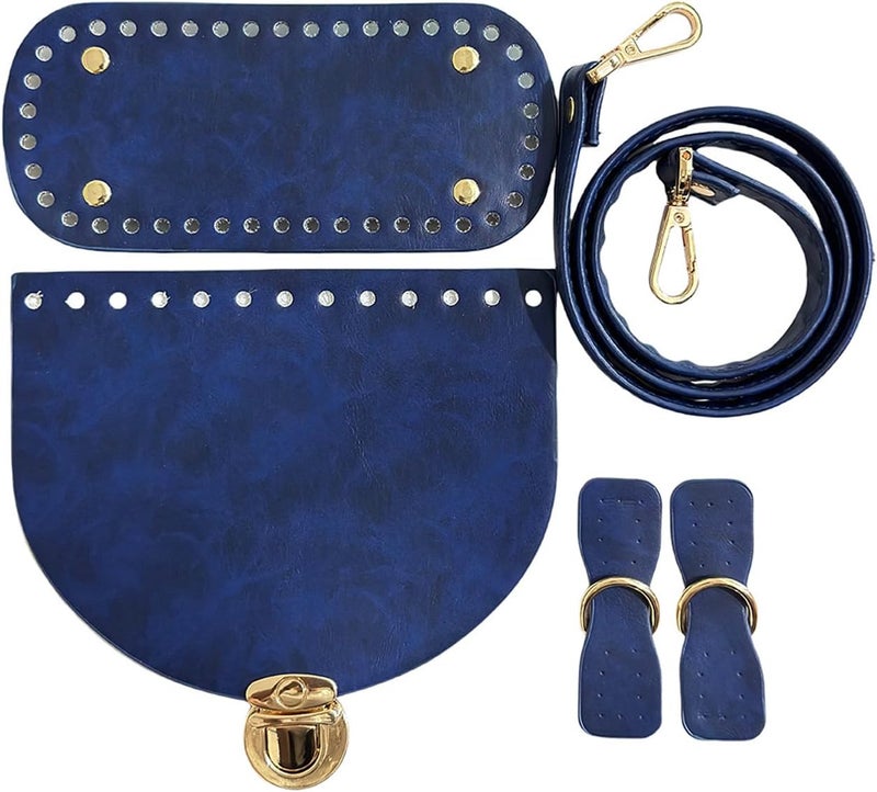 PU Leather Bag Knitting Set Diys Crochet Bag Making Bags Strap Bottoms Flap Cover for Crochet Crossbody Shoulder Bags Leather Bag Making Set - Image 5