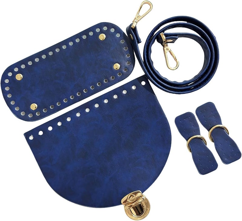 PU Leather Bag Knitting Set Diys Crochet Bag Making Bags Strap Bottoms Flap Cover for Crochet Crossbody Shoulder Bags Leather Bag Making Set - Image 3