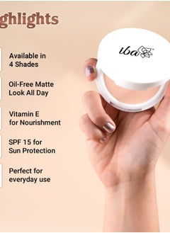 Iba Pure Skin Perfect Look Long Wear Mattifying Compact - Snow White, 9g | Even Coverage | Oil Free | Matte Finish | SPF 15 | Face Makeup | 100% Natural |... - pzsku/Z4E6319E62DF1CDA263C8Z/45/_/1739342052/5f061cfb-ba38-4101-8c9c-84158dafb137