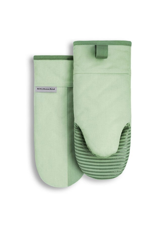 KitchenAid Beacon Two-Tone Non-Slip Oven Mitt Set, Pistachio/Graphite Green, 5.75"x13", 2 Piece - Image 1