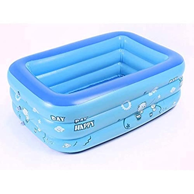 Summer Swimming Pool for kids Inflatable Bathtubs, Blue Swimming Pool for Outdoor/Garden/Backyard 130cm - Image 1