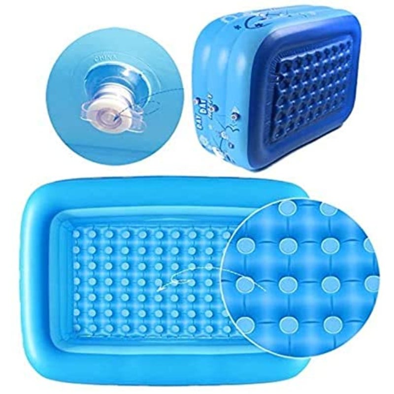 Summer Swimming Pool for kids Inflatable Bathtubs, Blue Swimming Pool for Outdoor/Garden/Backyard 130cm - Image 3
