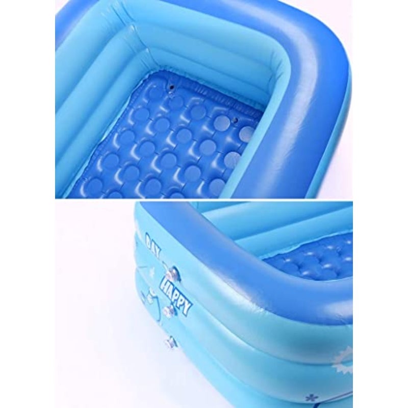 Summer Swimming Pool for kids Inflatable Bathtubs, Blue Swimming Pool for Outdoor/Garden/Backyard 130cm - Image 5