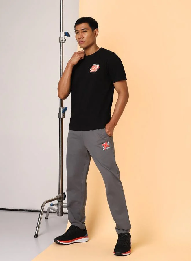 Cult Men Black Unstoppable Typo Print T-Shirt