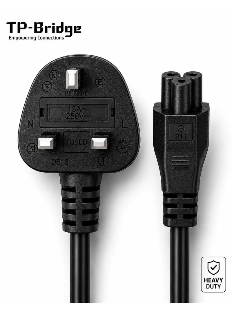 TP-BRIDGE C5 Laptop Power Cable 3 Pin UK Plug 3M – Heavy Duty Charger Cord - Image 1