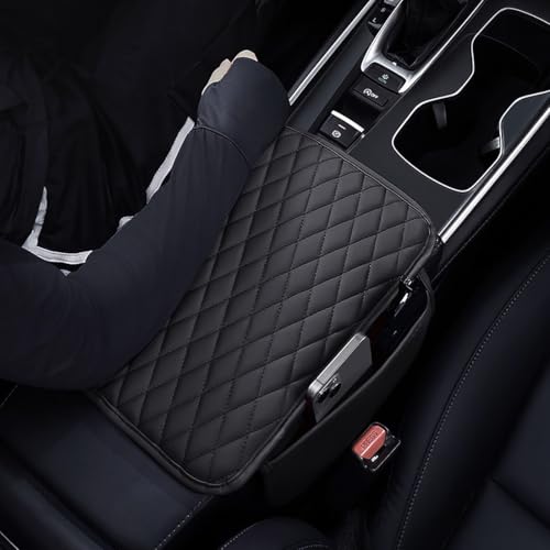 ESKONKE [Upgraded] Car Center Console Cover with 2 Storage Bags - Premium Nappa Leather Armrest Cover, Scratch & Wear Resistant, Waterproof Car Interior Accessories (Classic - Black) - Image 5