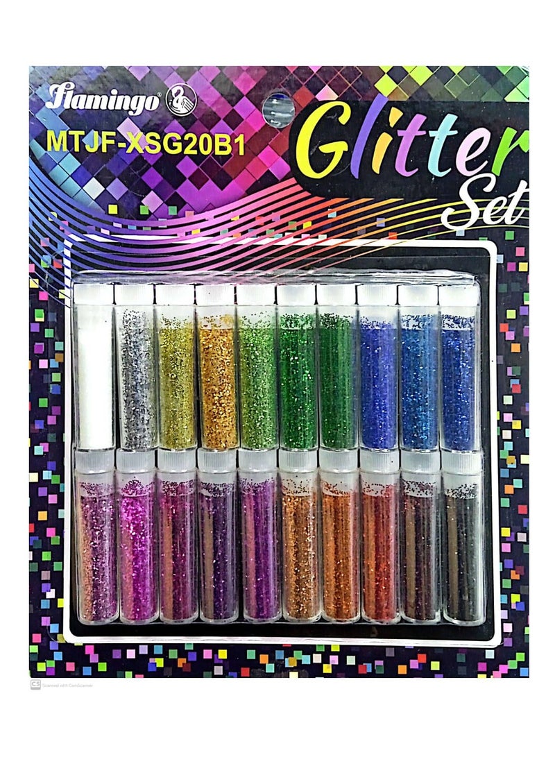 Flamingo GLITTER SET 20PC CARD - Image 2