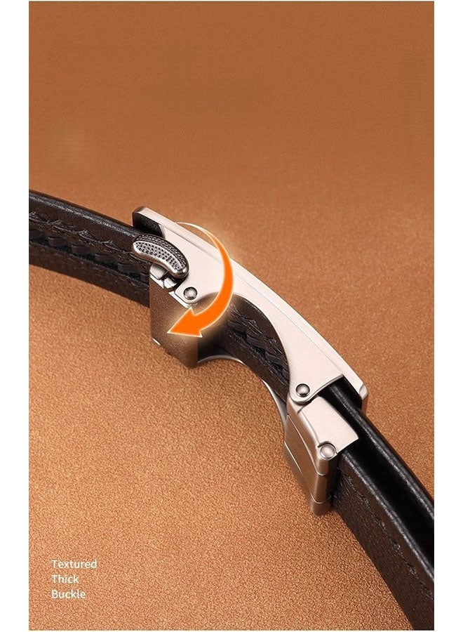 جيب حزام جيب رجالي مصنوع من الجلد الأصلي مع إغلاق تلقائي - جلد البقر النقي - علامة تجارية فاخرة - Image 4