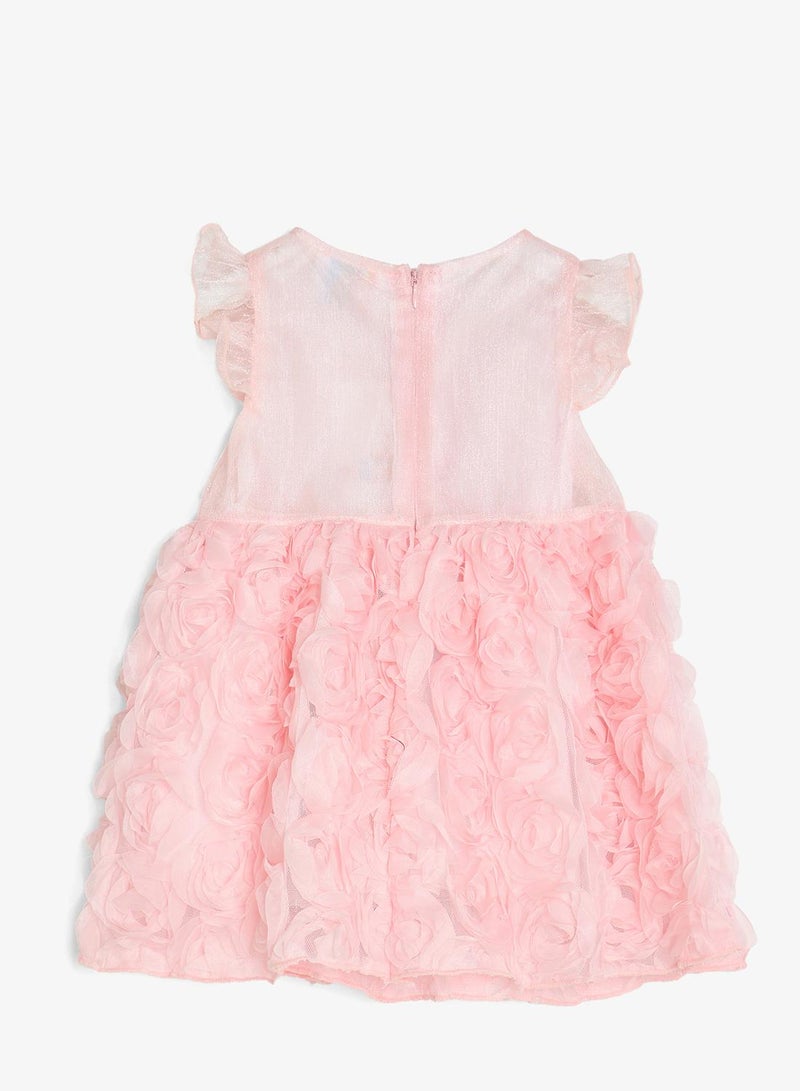 Pinata Floral Textured Bow Occasion Dress - Image 3