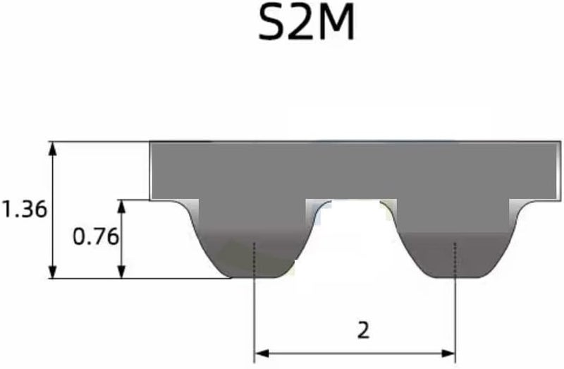 S2M 200 مم 100 سن 6 مم عرض حزام توقيت مطاطي للطابعة ثلاثية الأبعاد حزام متزامن مسنن - Image 2