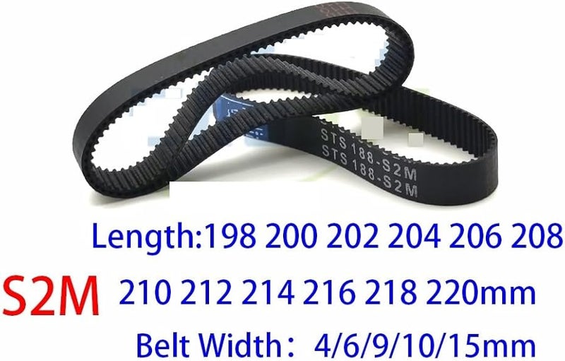 S2M 200 مم 100 سن 6 مم عرض حزام توقيت مطاطي للطابعة ثلاثية الأبعاد حزام متزامن مسنن - Image 3