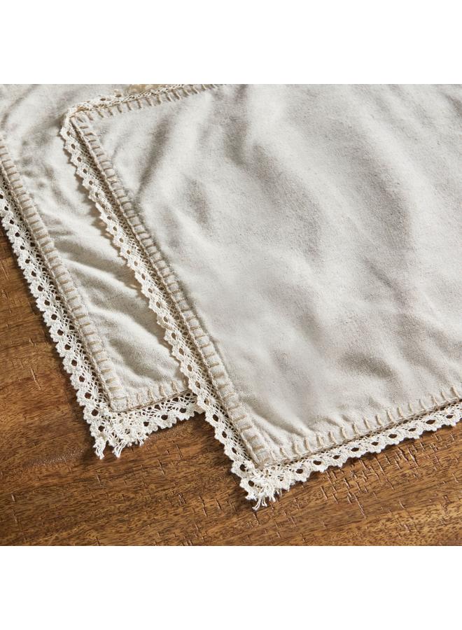 هوم بوكس طقم مفارش طاولة دانتيل مكون من قطعتين من ناتوريو - 33×48 سم - Image 3