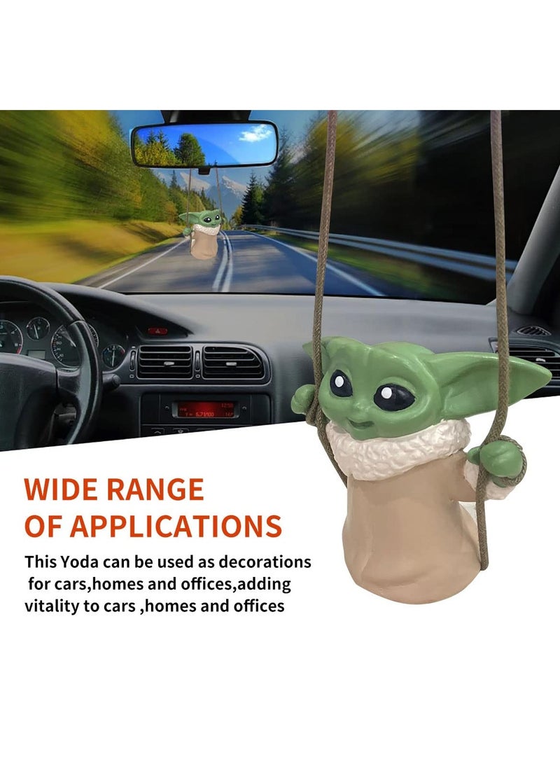 Excefore Car Hanging Accessories Yoda,Swing Smiling Small Yoda Man,Car Mirror Hanging Accessories,car Decoration Charm Pendant,Car Mirror Suspension Decoration,car Charm Decoration - Image 4