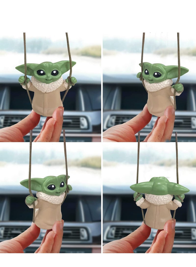 Excefore Car Hanging Accessories Yoda,Swing Smiling Small Yoda Man,Car Mirror Hanging Accessories,car Decoration Charm Pendant,Car Mirror Suspension Decoration,car Charm Decoration - Image 3