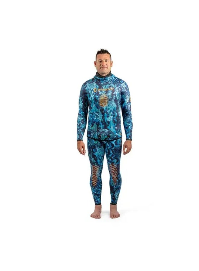 DYNAMICNORD Sfs-3 Free Dive Suit 3Mm Hooded Jacket + Pant Camo/Blue - M - Image 1