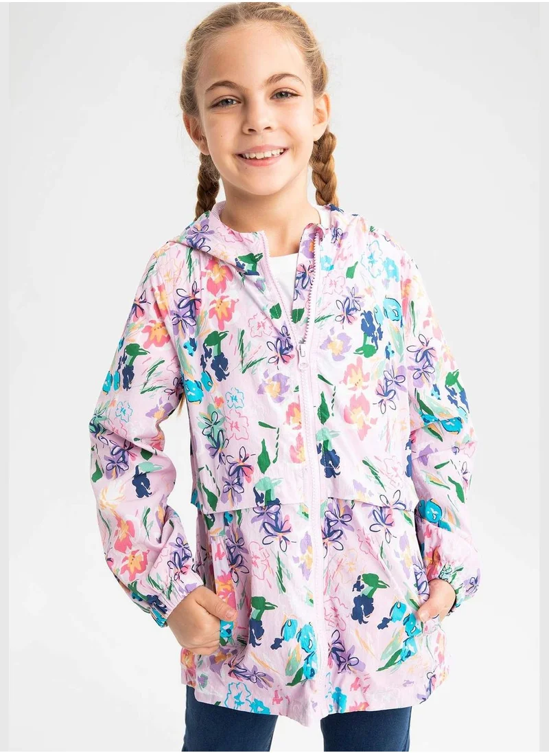 ديفاكتو Girl Hooded Long Sleeve Raincoat