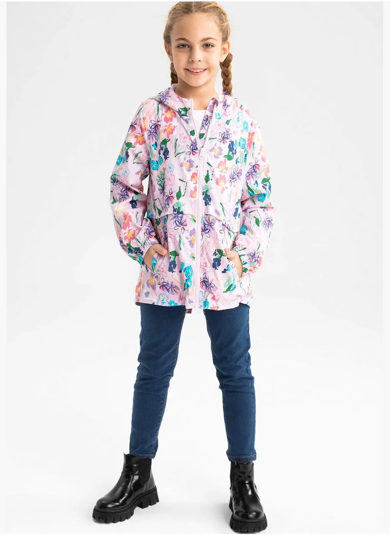 ديفاكتو Girl Hooded Long Sleeve Raincoat