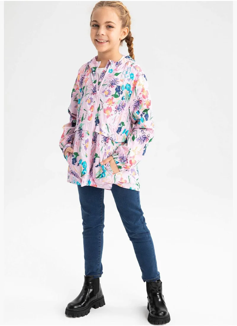 ديفاكتو Girl Hooded Long Sleeve Raincoat