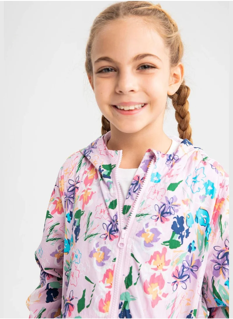 ديفاكتو Girl Hooded Long Sleeve Raincoat