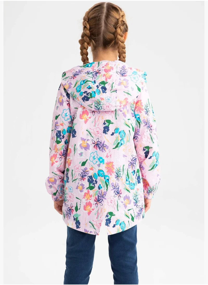 ديفاكتو Girl Hooded Long Sleeve Raincoat