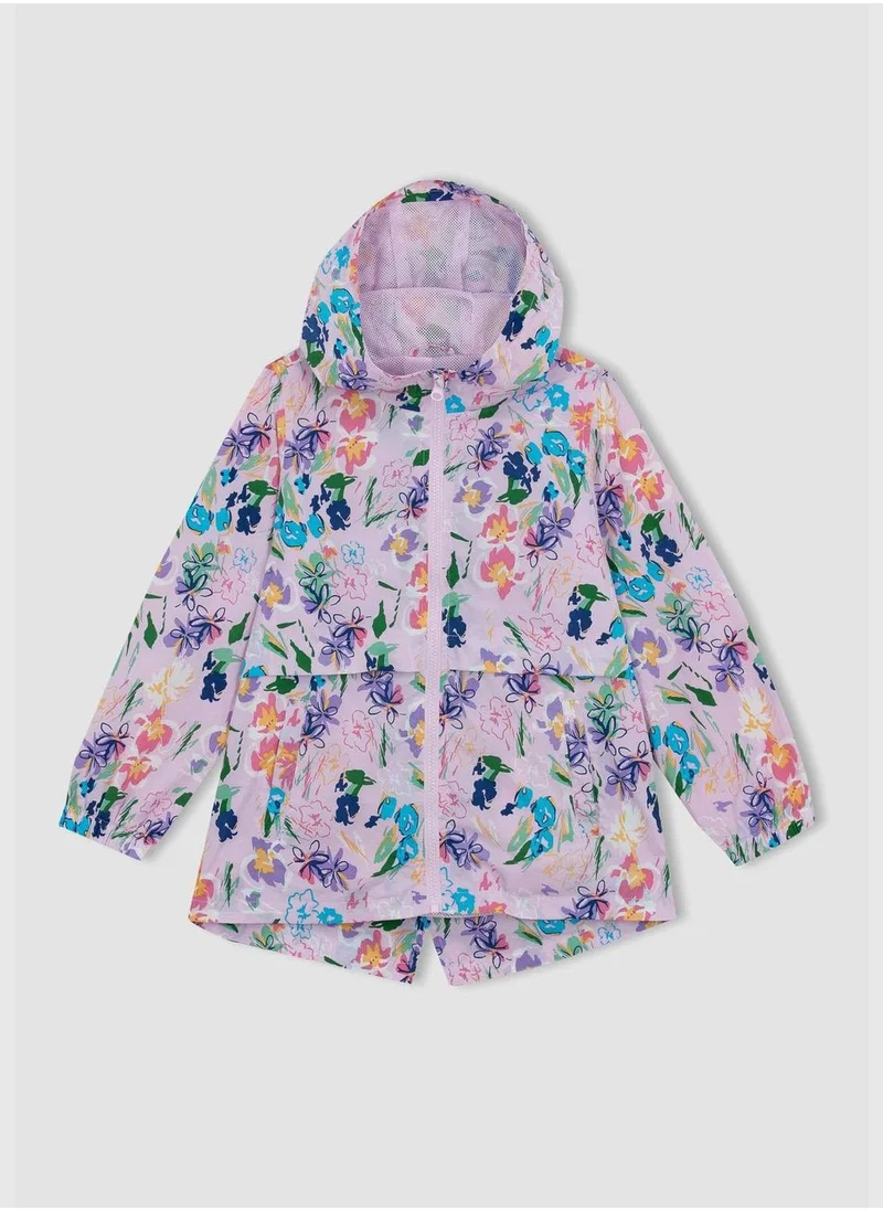 ديفاكتو Girl Hooded Long Sleeve Raincoat