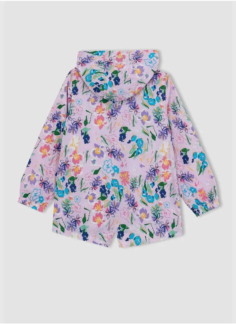 ديفاكتو Girl Hooded Long Sleeve Raincoat